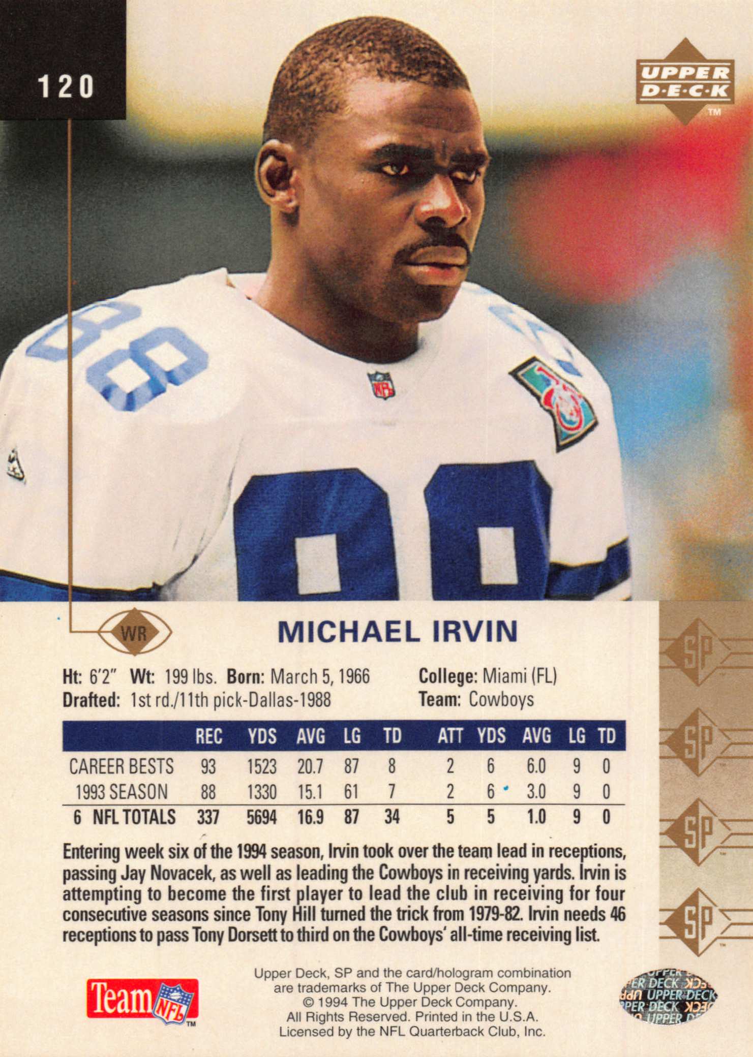 1994 SP (Upper Deck) Football "Main Set" Cards #1 to #200 Rookies and Veterans - Picture 233 of 393