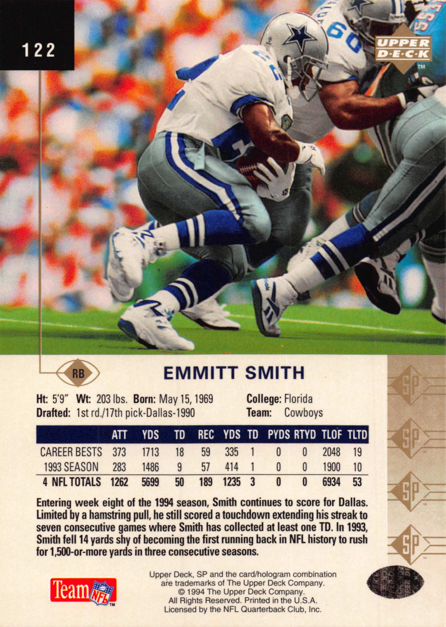 1994 SP (Upper Deck) Football "Main Set" Cards #1 to #200 Rookies and Veterans - Picture 237 of 393