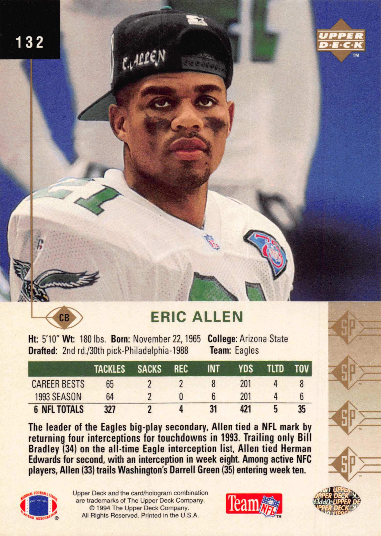1994 SP (Upper Deck) Football "Main Set" Cards #1 to #200 Rookies and Veterans - Picture 257 of 393