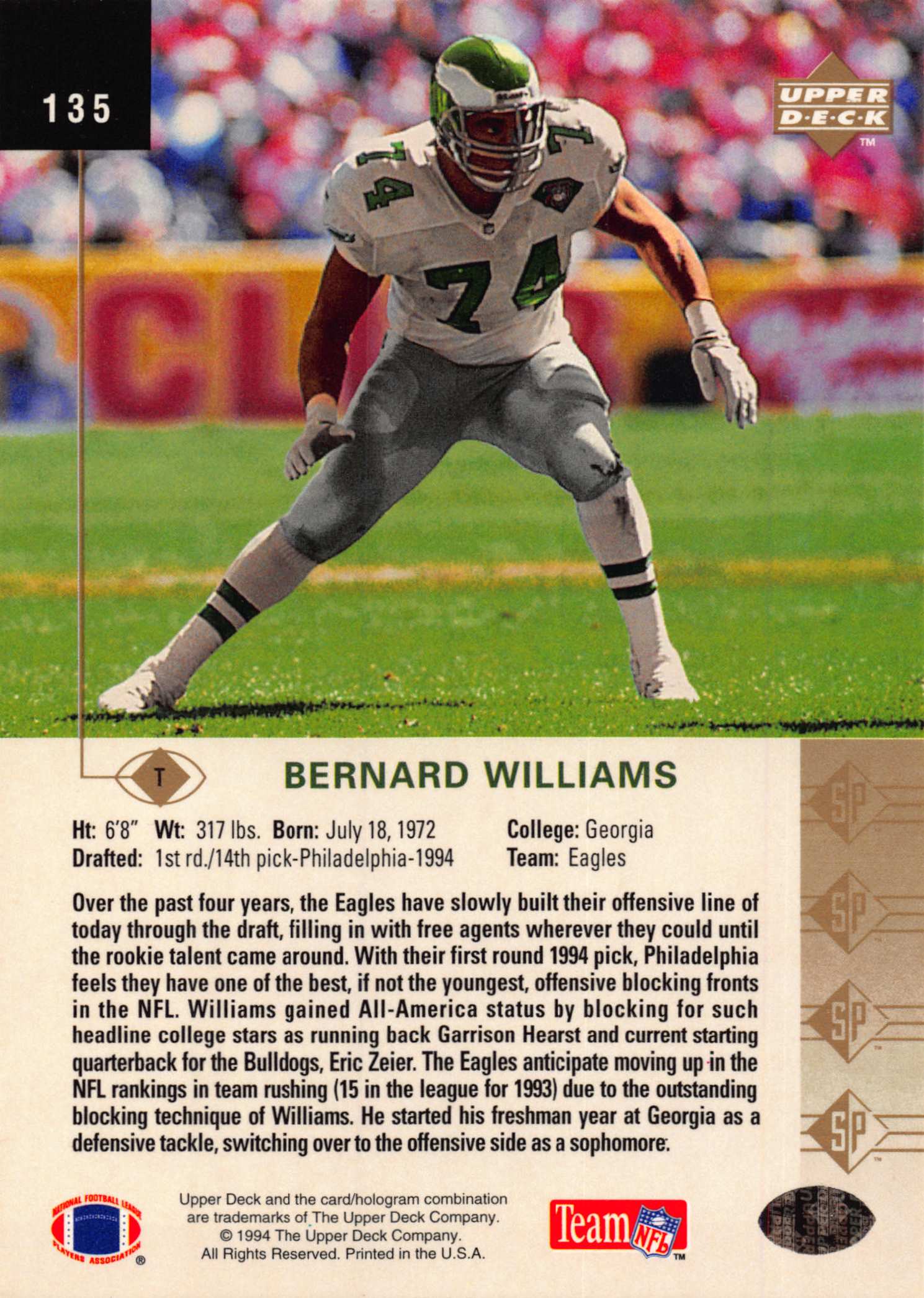 1994 SP (Upper Deck) Football "Main Set" Cards #1 to #200 Rookies and Veterans - Picture 263 of 393