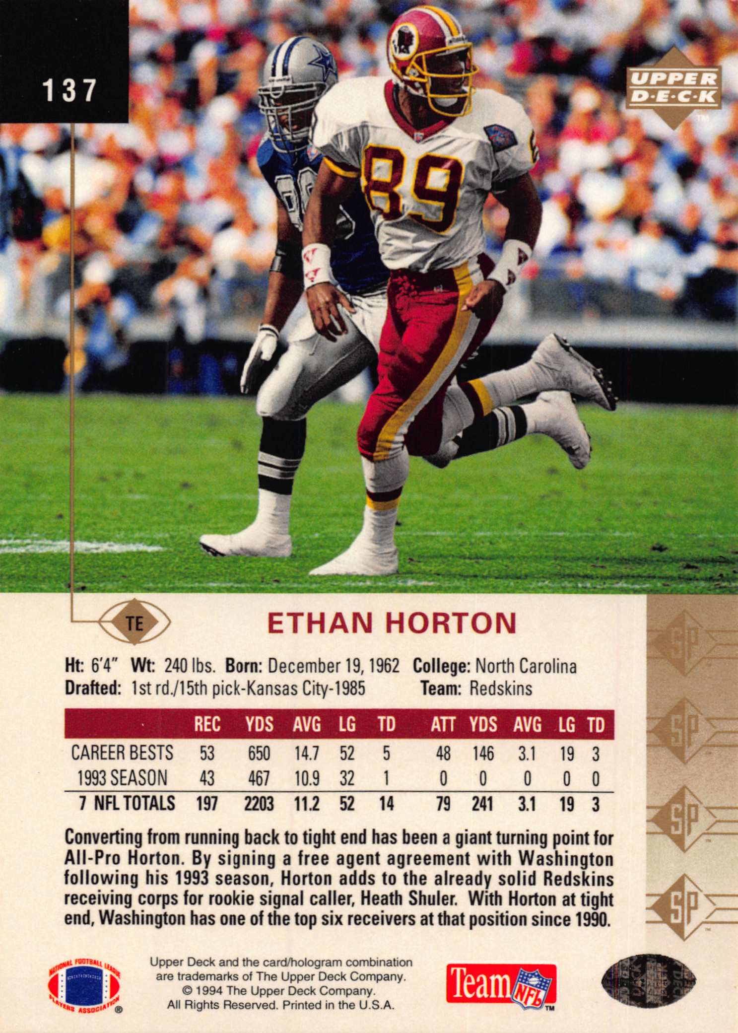 1994 SP (Upper Deck) Football "Main Set" Cards #1 to #200 Rookies and Veterans - Picture 267 of 393