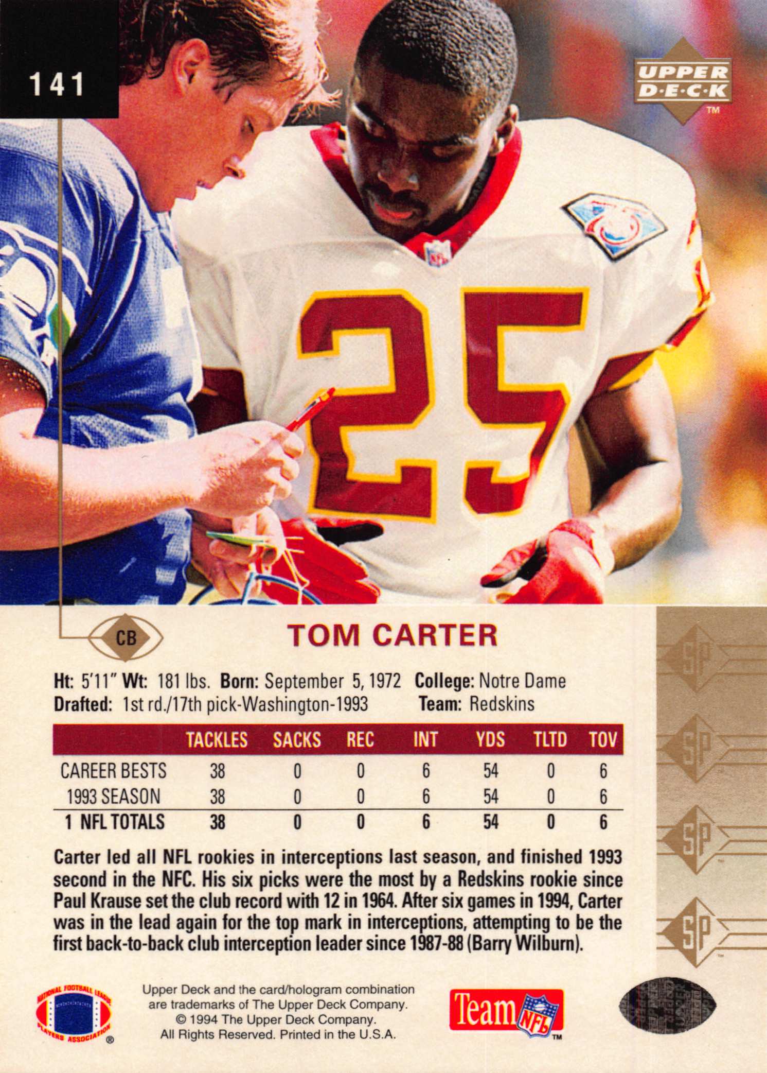 1994 SP (Upper Deck) Football "Main Set" Cards #1 to #200 Rookies and Veterans - Picture 275 of 393
