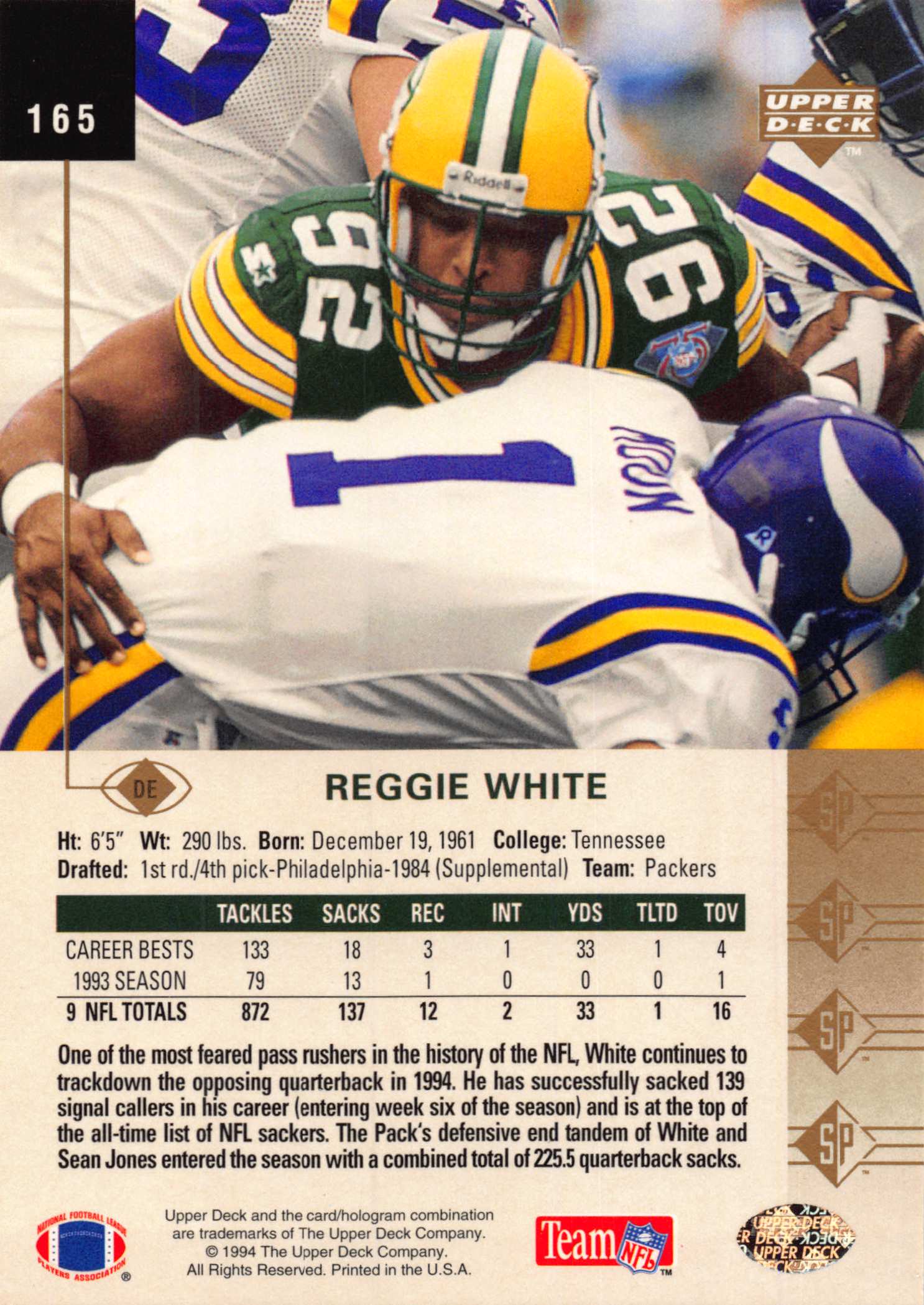 1994 SP (Upper Deck) Football "Main Set" Cards #1 to #200 Rookies and Veterans - Picture 323 of 393