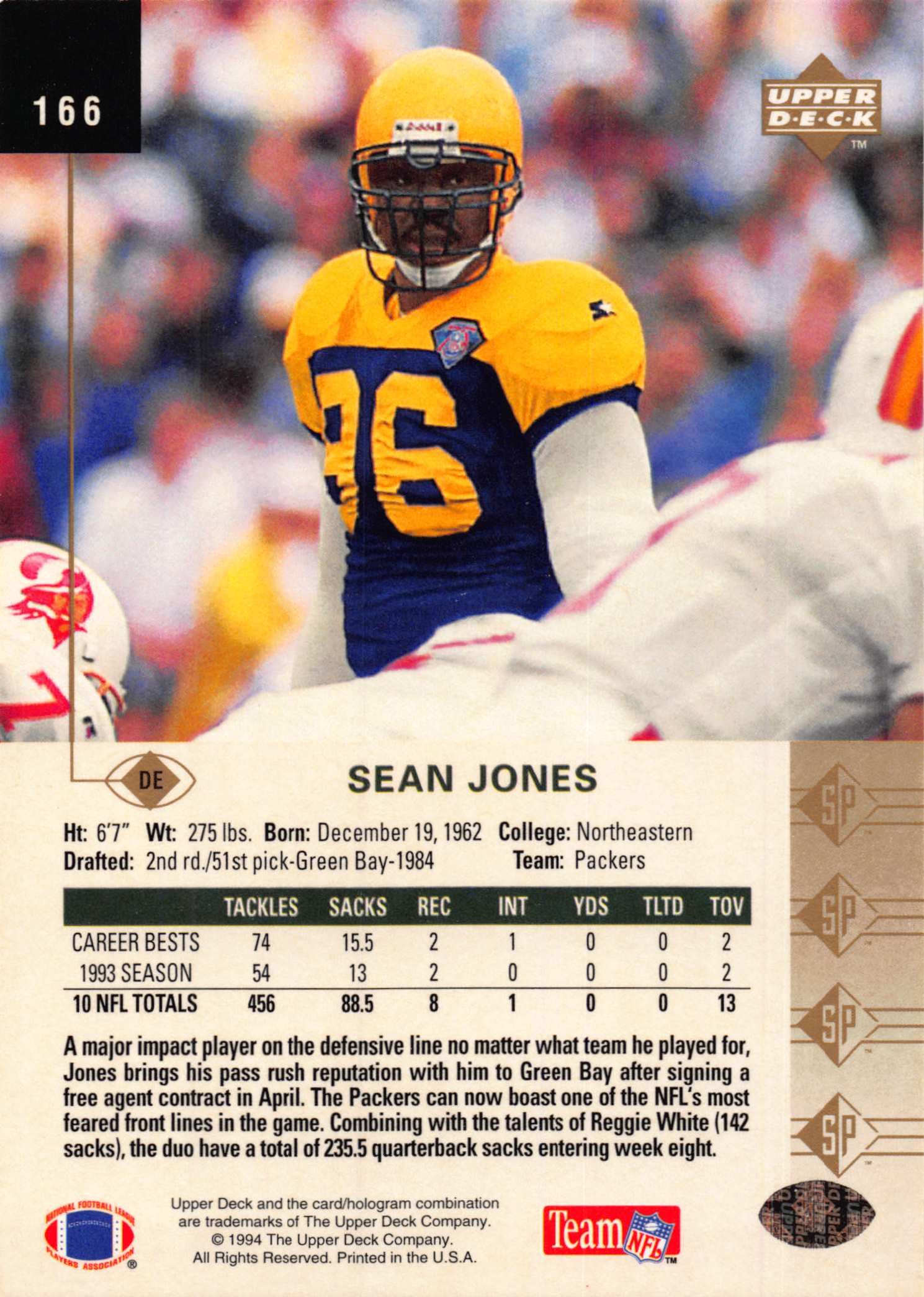 1994 SP (Upper Deck) Football "Main Set" Cards #1 to #200 Rookies and Veterans - Picture 325 of 393