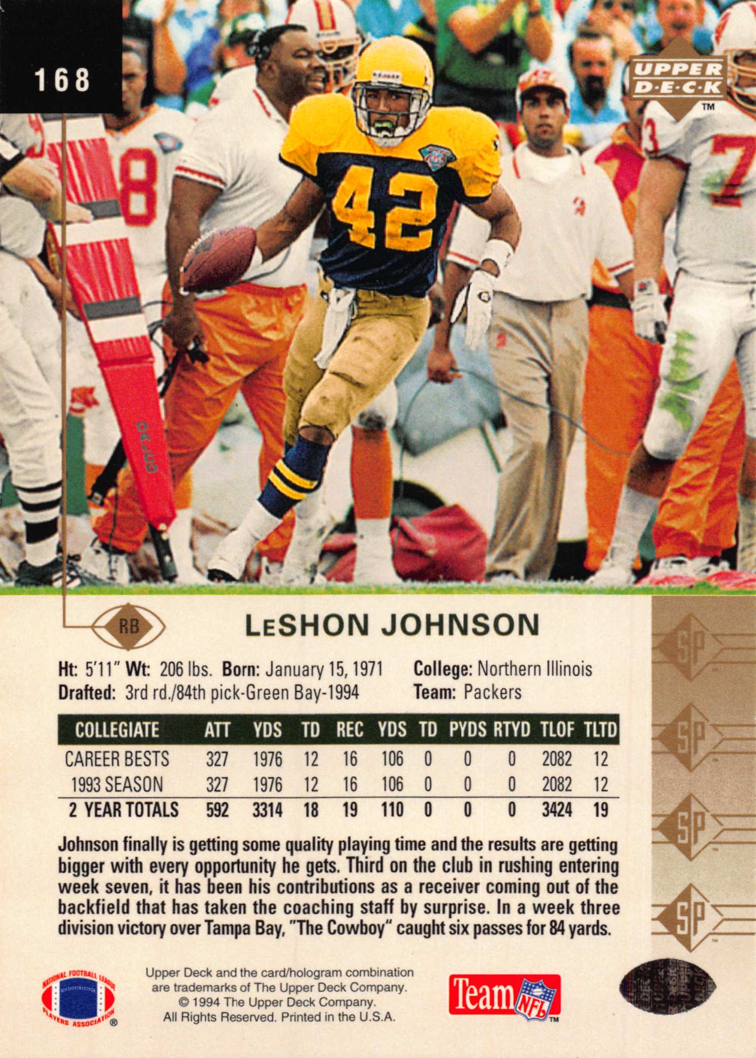 1994 SP (Upper Deck) Football "Main Set" Cards #1 to #200 Rookies and Veterans - Picture 329 of 393