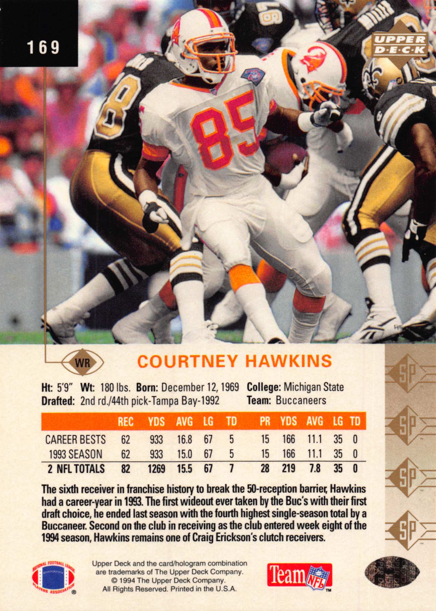 1994 SP (Upper Deck) Football "Main Set" Cards #1 to #200 Rookies and Veterans - Picture 331 of 393
