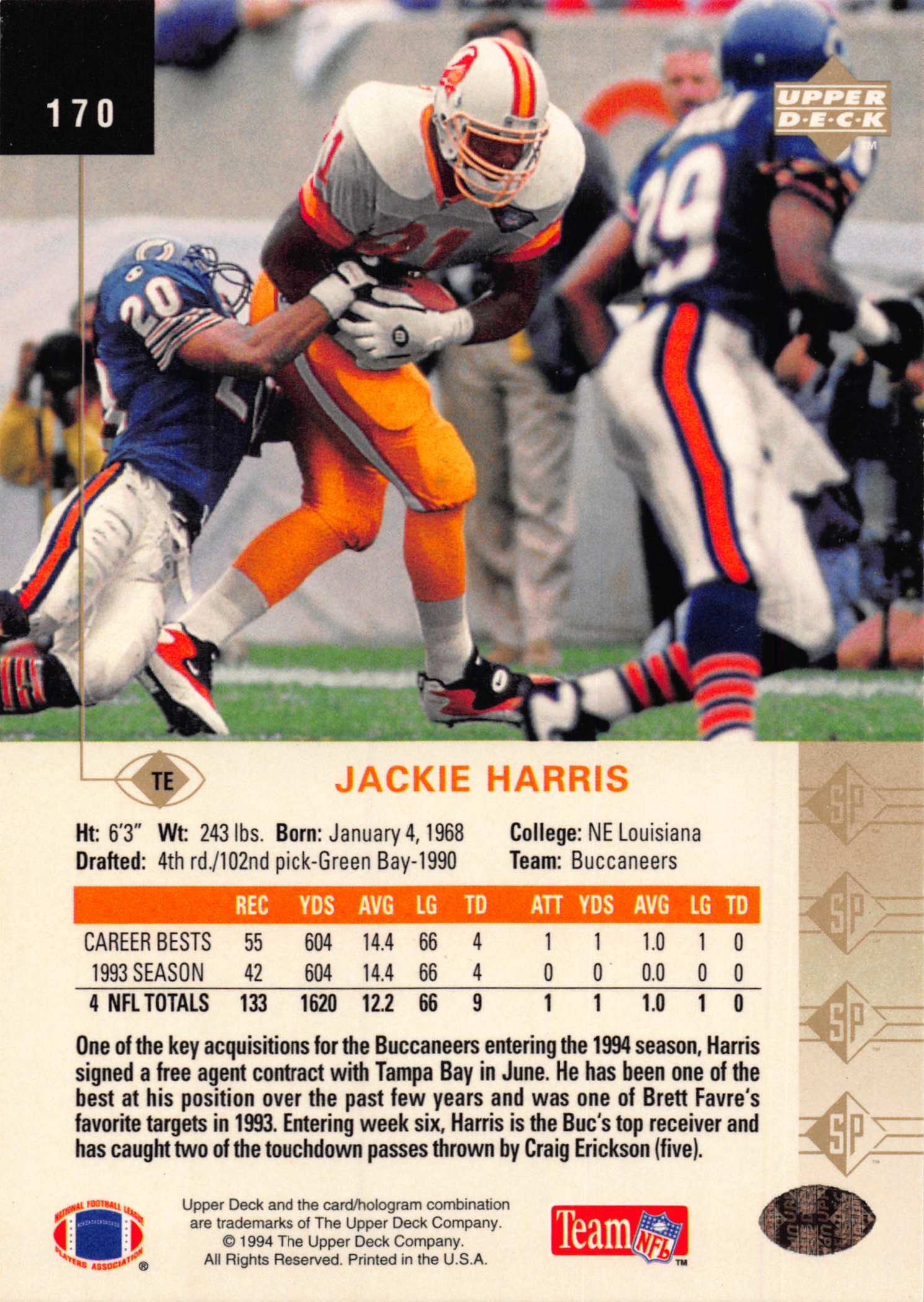 1994 SP (Upper Deck) Football "Main Set" Cards #1 to #200 Rookies and Veterans - Picture 333 of 393