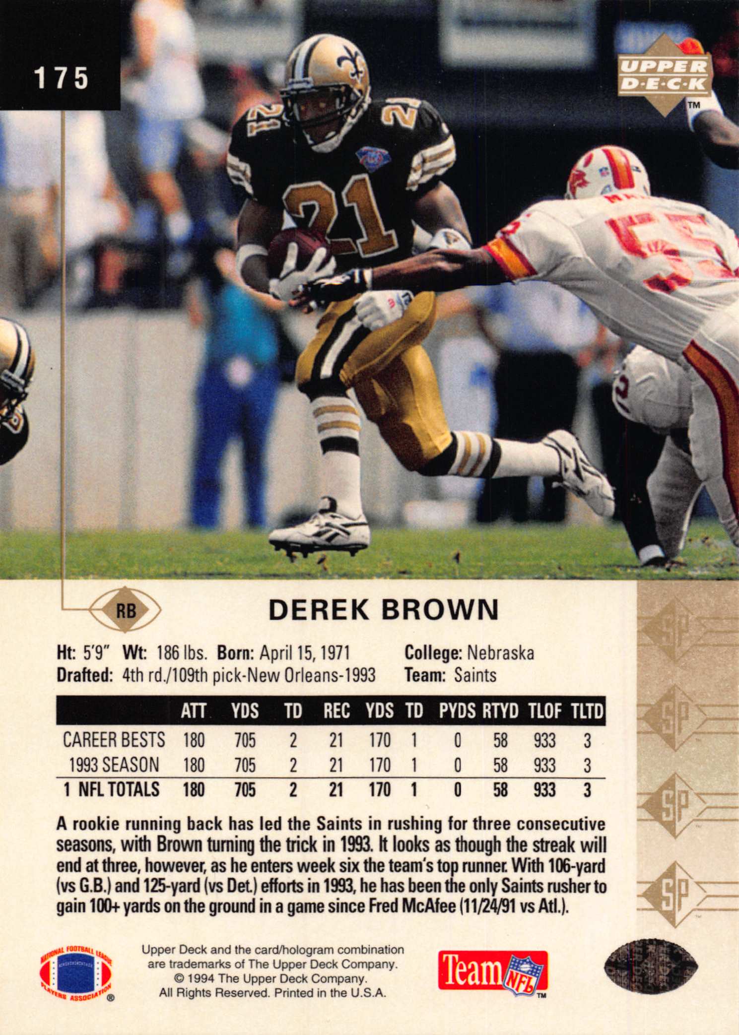 1994 SP (Upper Deck) Football "Main Set" Cards #1 to #200 Rookies and Veterans - Picture 343 of 393