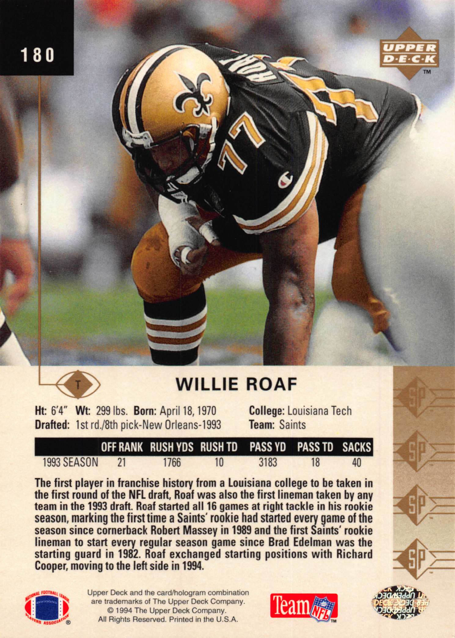 1994 SP (Upper Deck) Football "Main Set" Cards #1 to #200 Rookies and Veterans - Picture 353 of 393