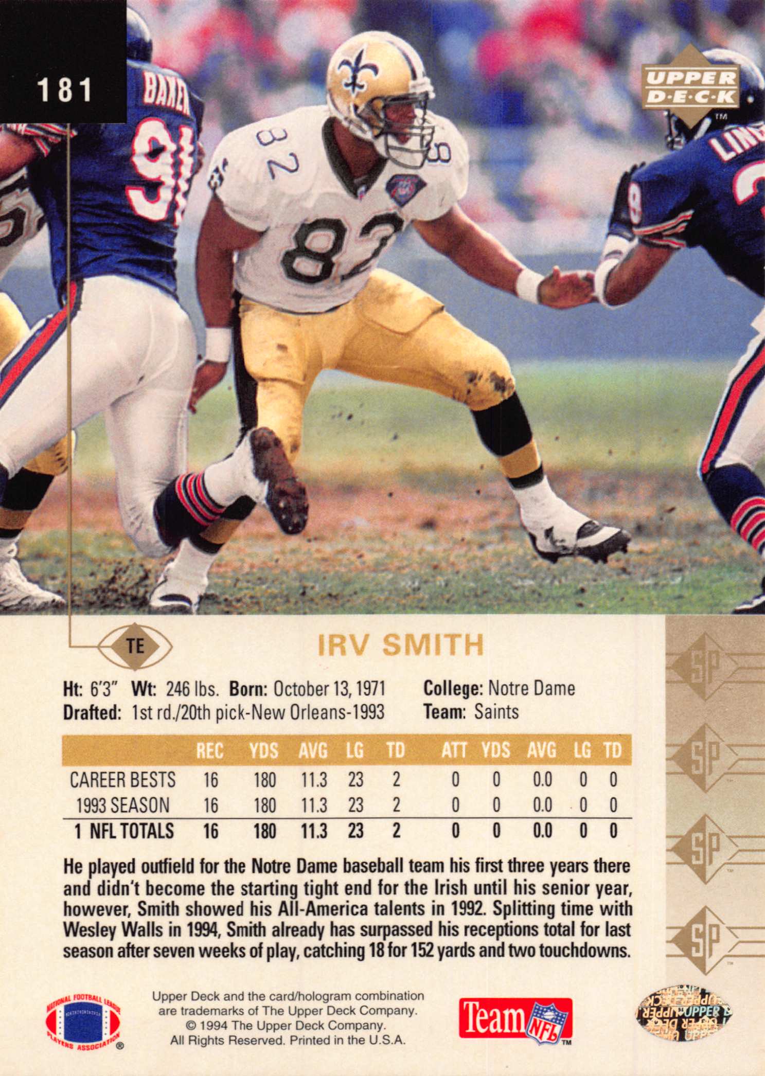 1994 SP (Upper Deck) Football "Main Set" Cards #1 to #200 Rookies and Veterans - Picture 355 of 393