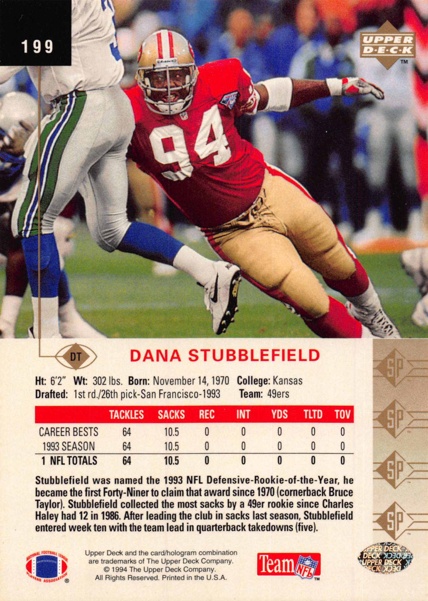 1994 SP (Upper Deck) Football "Main Set" Cards #1 to #200 Rookies and Veterans - Picture 391 of 393