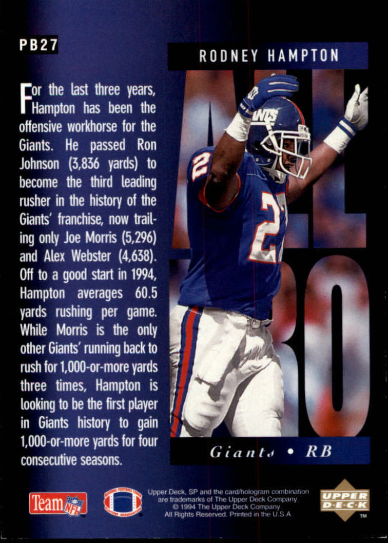 "Holoviews"" de fútbol americano 1994 SP (Upper Deck) tarjetas de inserción - Imagen 21 de 41