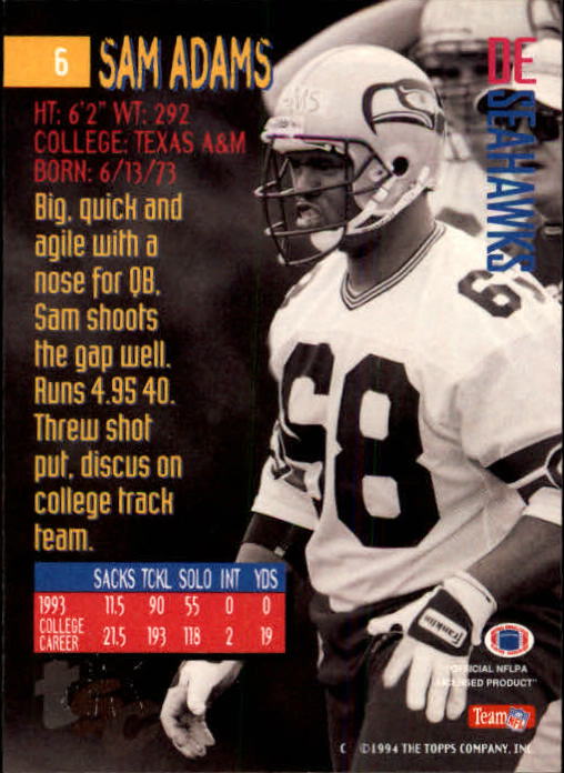 1994 Stadium Club Football "Main Set" Cards #1 to #250 Rookies and Veterans - Picture 13 of 497