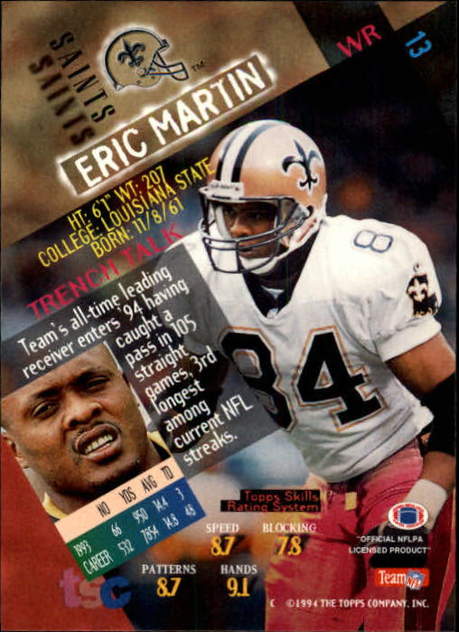 1994 Stadium Club Football "Main Set" Cards #1 to #250 Rookies and Veterans - Picture 27 of 497