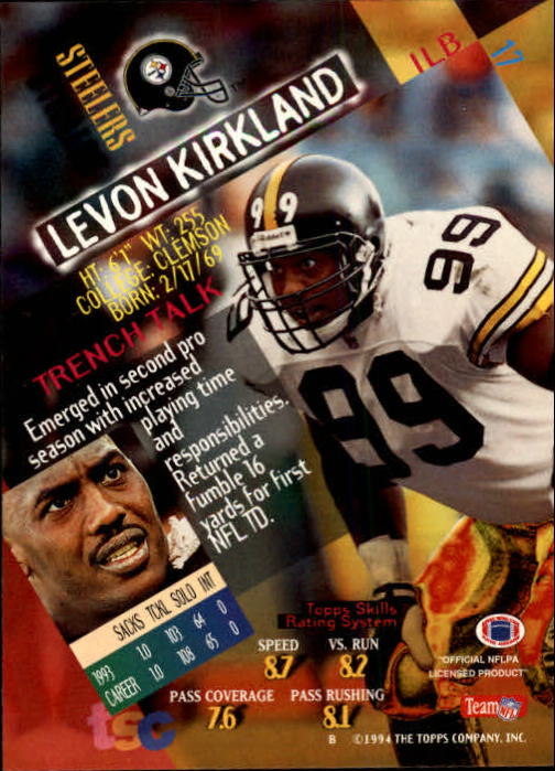 1994 Stadium Club Football "Main Set" Cards #1 to #250 Rookies and Veterans - Picture 35 of 497