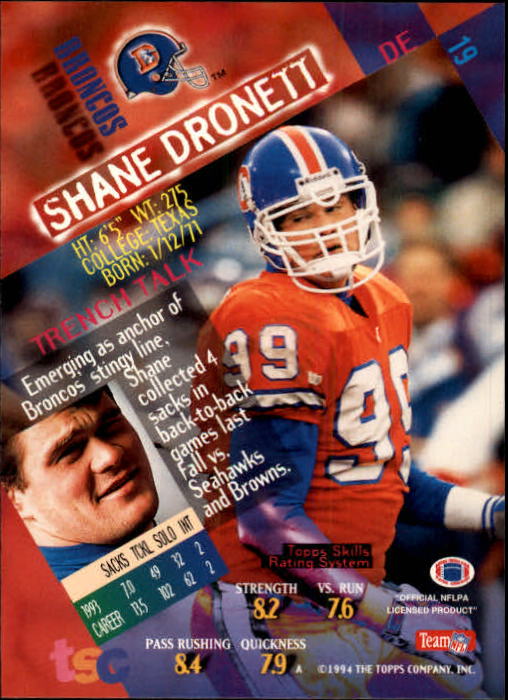 1994 Stadium Club Football "Main Set" Cards #1 to #250 Rookies and Veterans - Picture 39 of 497