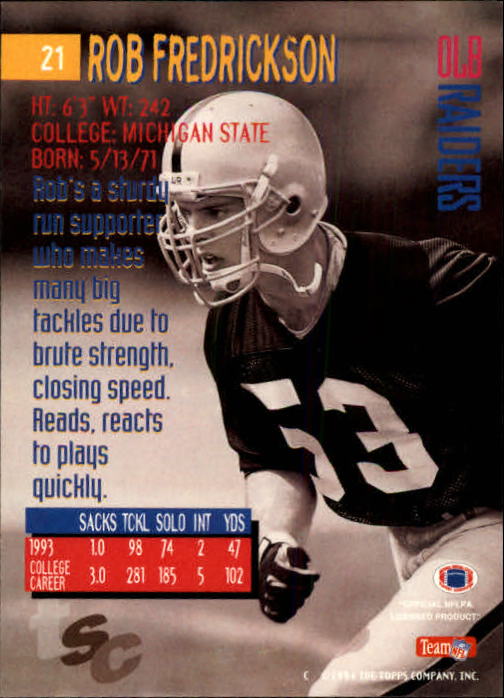 1994 Stadium Club Football "Main Set" Cards #1 to #250 Rookies and Veterans - Picture 43 of 497