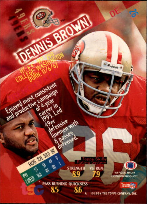1994 Stadium Club Football "Main Set" Cards #1 to #250 Rookies and Veterans - Picture 53 of 497