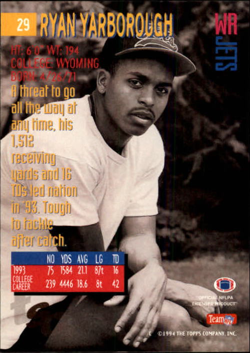1994 Stadium Club Football "Main Set" Cards #1 to #250 Rookies and Veterans - Picture 59 of 497