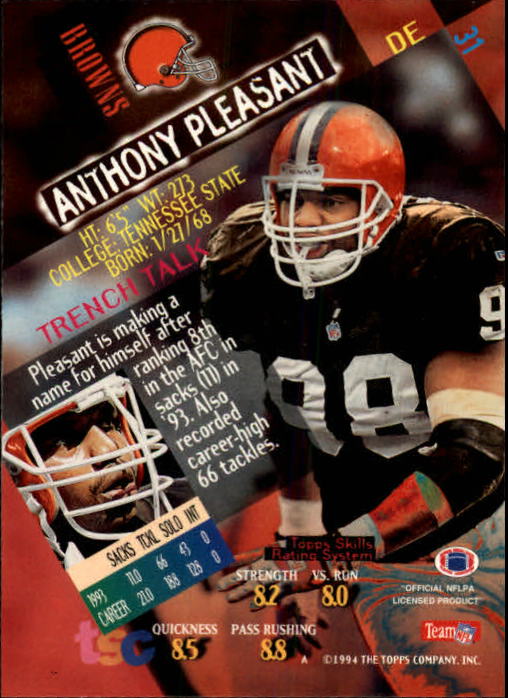 1994 Stadium Club Football "Main Set" Cards #1 to #250 Rookies and Veterans - Picture 63 of 497