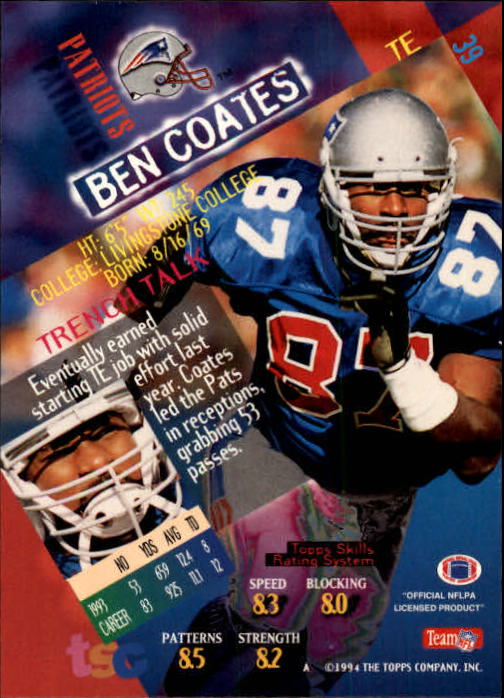 1994 Stadium Club Football "Main Set" Cards #1 to #250 Rookies and Veterans - Picture 79 of 497