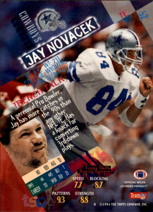 1994 Stadium Club Football "Main Set" Cards #1 to #250 Rookies and Veterans - Picture 105 of 497
