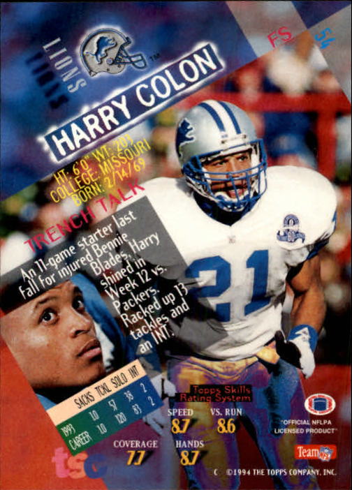 1994 Stadium Club Football "Main Set" Cards #1 to #250 Rookies and Veterans - Picture 109 of 497