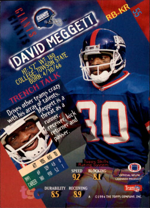 1994 Stadium Club Football "Main Set" Cards #1 to #250 Rookies and Veterans - Picture 111 of 497