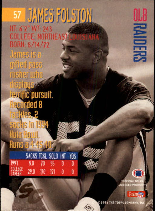 1994 Stadium Club Football "Main Set" Cards #1 to #250 Rookies and Veterans - Picture 115 of 497