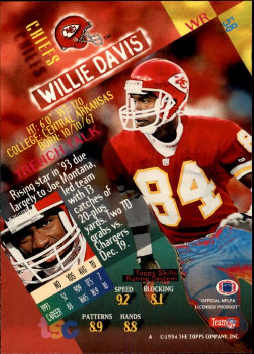 1994 Stadium Club Football "Main Set" Cards #1 to #250 Rookies and Veterans - Picture 117 of 497