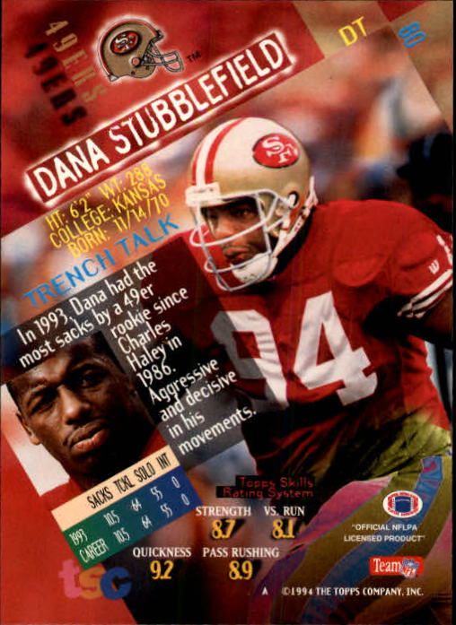 1994 Stadium Club Football "Main Set" Cards #1 to #250 Rookies and Veterans - Picture 161 of 497