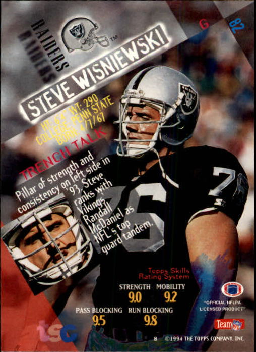 1994 Stadium Club Football "Main Set" Cards #1 to #250 Rookies and Veterans - Picture 165 of 497