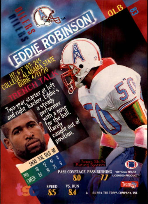 1994 Stadium Club Football "Main Set" Cards #1 to #250 Rookies and Veterans - Picture 167 of 497