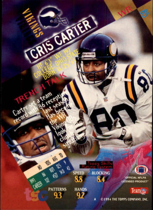 1994 Stadium Club Football "Main Set" Cards #1 to #250 Rookies and Veterans - Picture 171 of 497