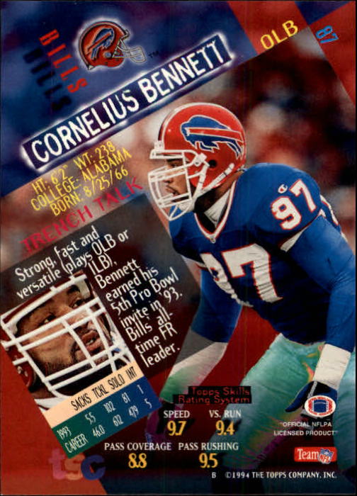 1994 Stadium Club Football "Main Set" Cards #1 to #250 Rookies and Veterans - Picture 175 of 497