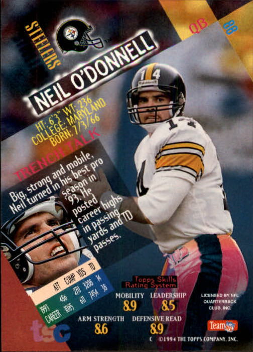 1994 Stadium Club Football "Main Set" Cards #1 to #250 Rookies and Veterans - Picture 177 of 497