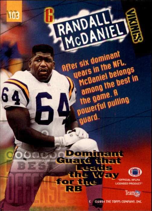 1994 Stadium Club Football "Main Set" Cards #1 to #250 Rookies and Veterans - Picture 207 of 497