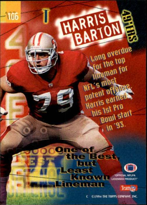 1994 Stadium Club Football "Main Set" Cards #1 to #250 Rookies and Veterans - Picture 213 of 497