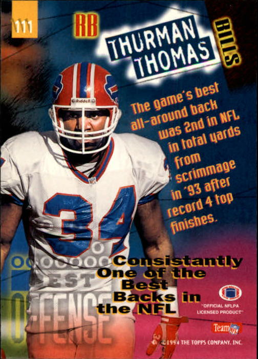 1994 Stadium Club Football "Main Set" Cards #1 to #250 Rookies and Veterans - Picture 223 of 497