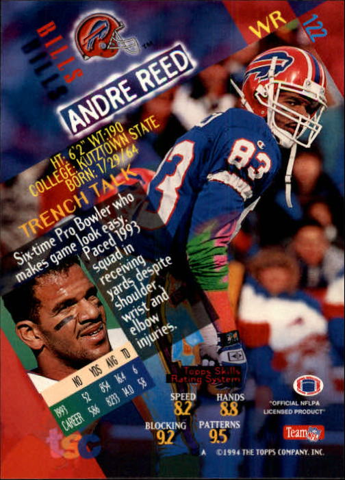 1994 Stadium Club Football "Main Set" Cards #1 to #250 Rookies and Veterans - Picture 245 of 497