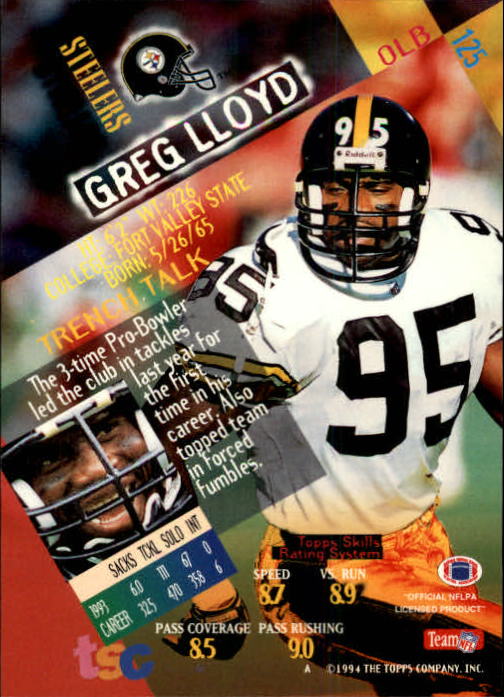 1994 Stadium Club Football "Main Set" Cards #1 to #250 Rookies and Veterans - Picture 251 of 497