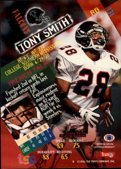1994 Stadium Club Football "Main Set" Cards #1 to #250 Rookies and Veterans - Picture 263 of 497