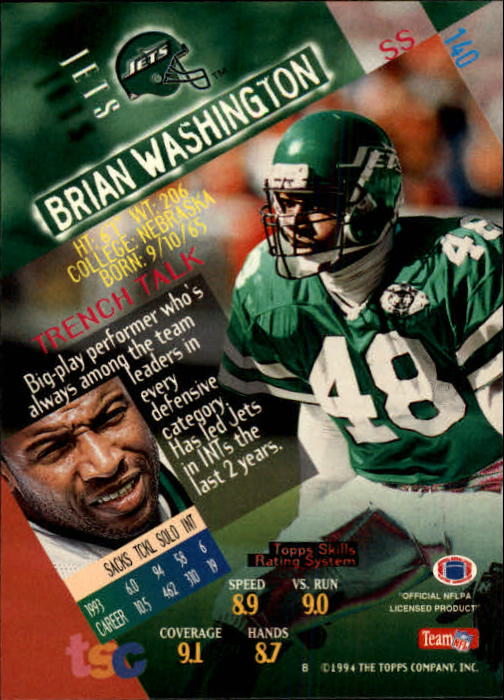 1994 Stadium Club Football "Main Set" Cards #1 to #250 Rookies and Veterans - Picture 279 of 497