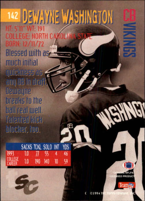 1994 Stadium Club Football "Main Set" Cards #1 to #250 Rookies and Veterans - Picture 283 of 497