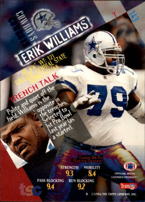1994 Stadium Club Football "Main Set" Cards #1 to #250 Rookies and Veterans - Picture 285 of 497