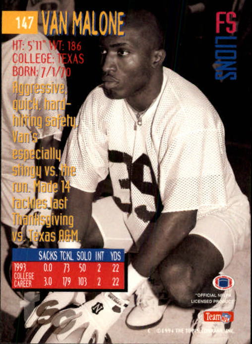 1994 Stadium Club Football "Main Set" Cards #1 to #250 Rookies and Veterans - Picture 293 of 497