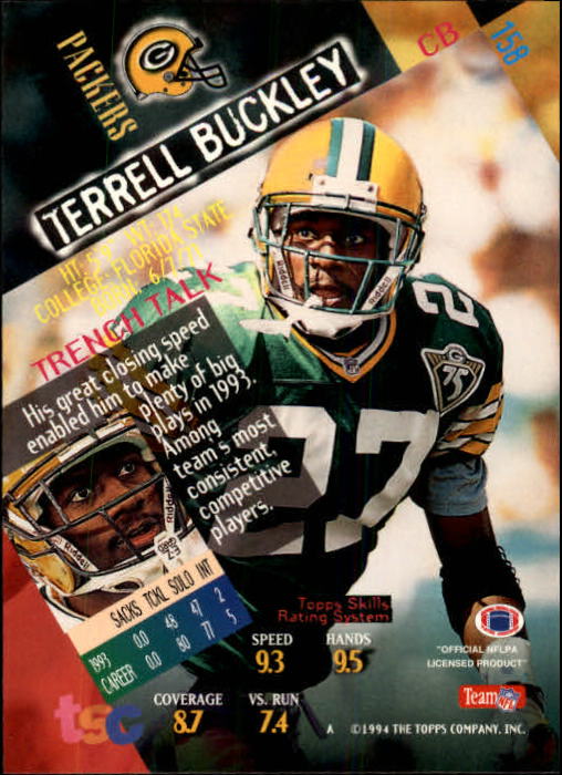 1994 Stadium Club Football "Main Set" Cards #1 to #250 Rookies and Veterans - Picture 315 of 497