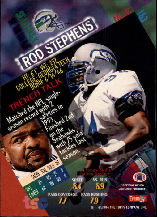 1994 Stadium Club Football "Main Set" Cards #1 to #250 Rookies and Veterans - Picture 325 of 497