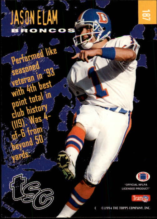 1994 Stadium Club Football "Main Set" Cards #1 to #250 Rookies and Veterans - Picture 371 of 497