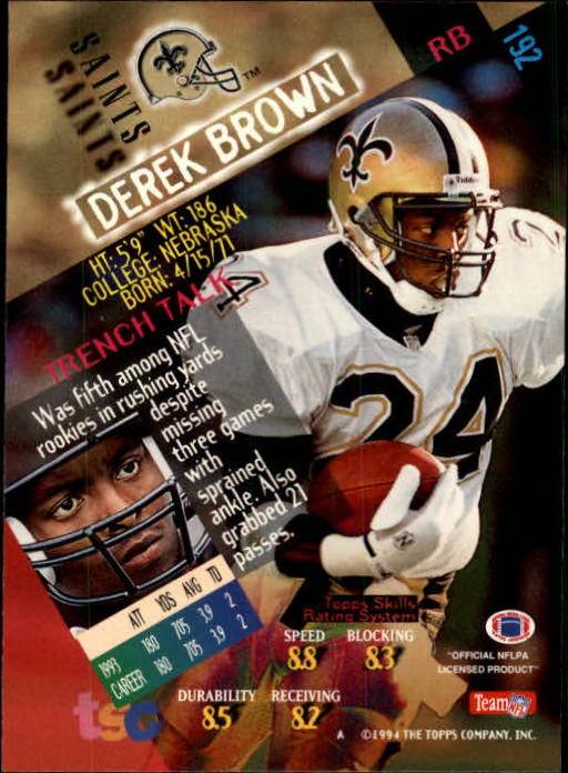 1994 Stadium Club Football "Main Set" Cards #1 to #250 Rookies and Veterans - Picture 381 of 497
